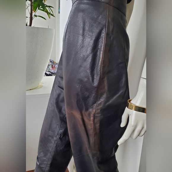 Vintage Black Leather Danier Pants - Picture 2 of 9